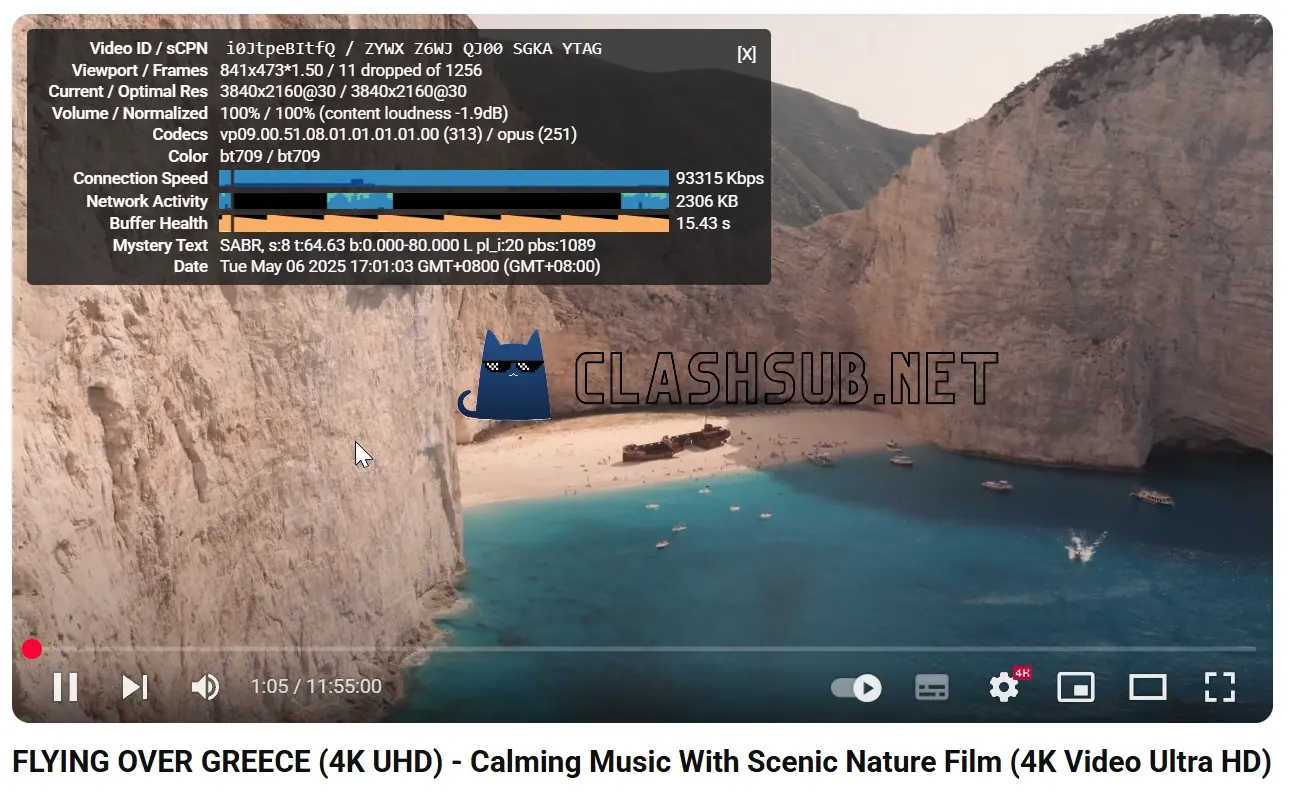 TNT Cloud 机场 YouTube 4K 播放测试